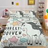 Home Bedding Set Woman 3D Unicorn Cartoon Lovely Home Bedclothes Twin Full Size Polyester Bed Set Cover