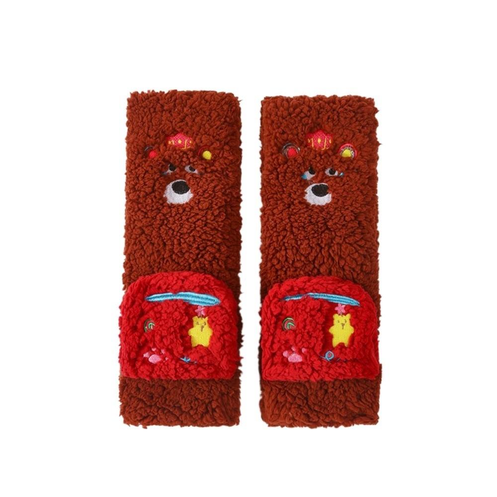 

1pair Creative Funny Fluffy Coral Fleece Socks Thickened Casual Thicken Floor Socks Soft 3D Cartoon Funny Socks For Women One Size коричневый