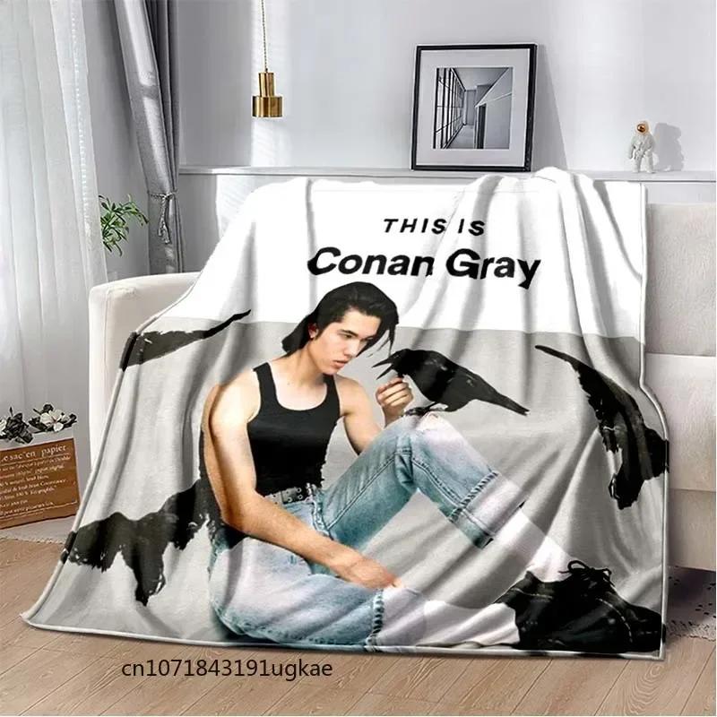 Conan Gray Poster Thin Blanket,POP Singer Posters Printed Soft Warm Flannel Sofa Bed Bedroom Blankets Home Travel,Decke,frazad