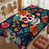 Bohemian Skull Rectangle Table Cloth for Table Decor Kitchen Dining Waterproof Reusable Tablecloth for Tables Holiday Party