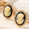 Retro Chic European & American Queen Alloy Drop Earrings for Women