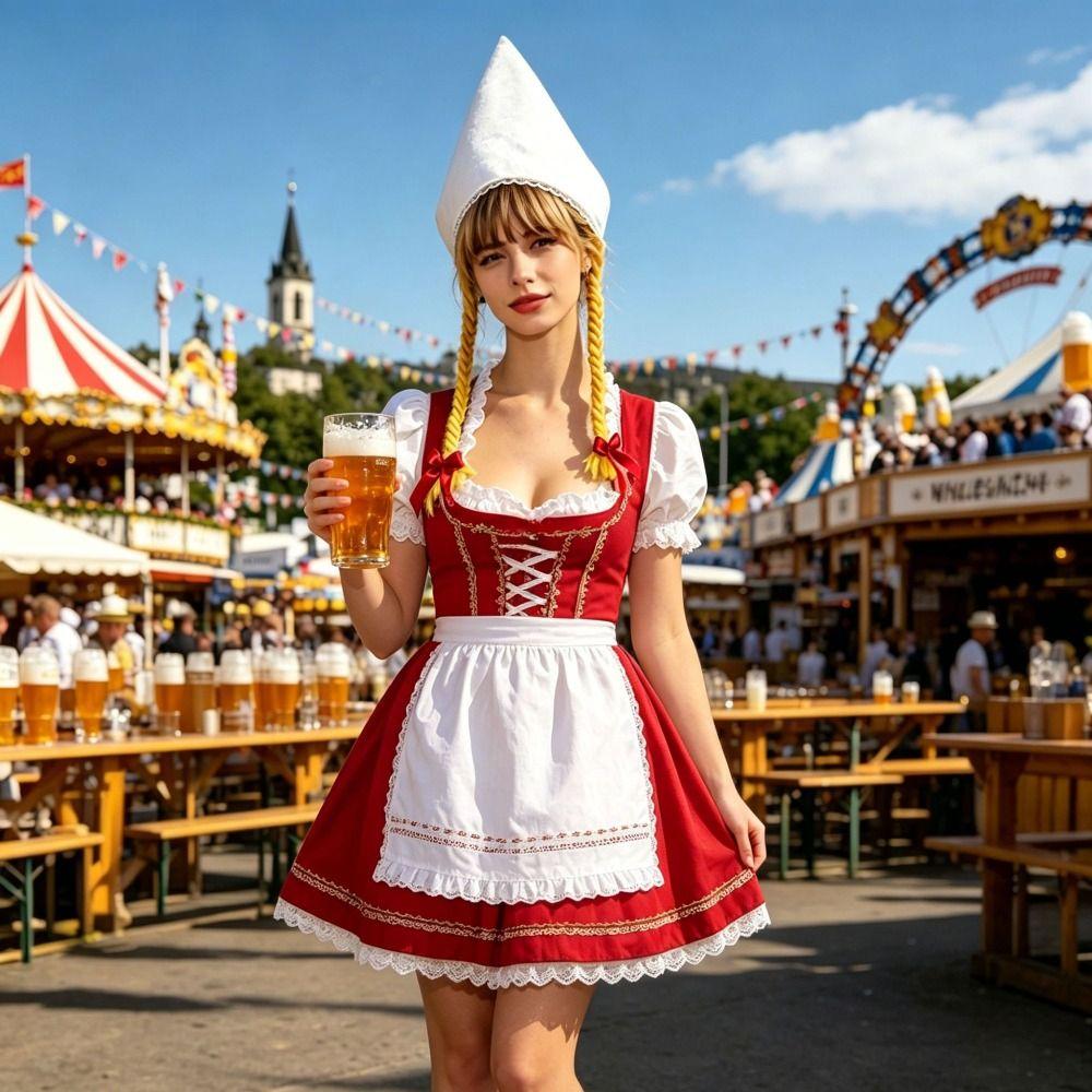 With Braids Party Hat Polyester Festival Costume Accessory High Quality Oktoberfest Hat  Party
