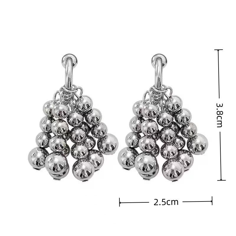 Chic Metal Ball Tassel Earrings - European & American Style