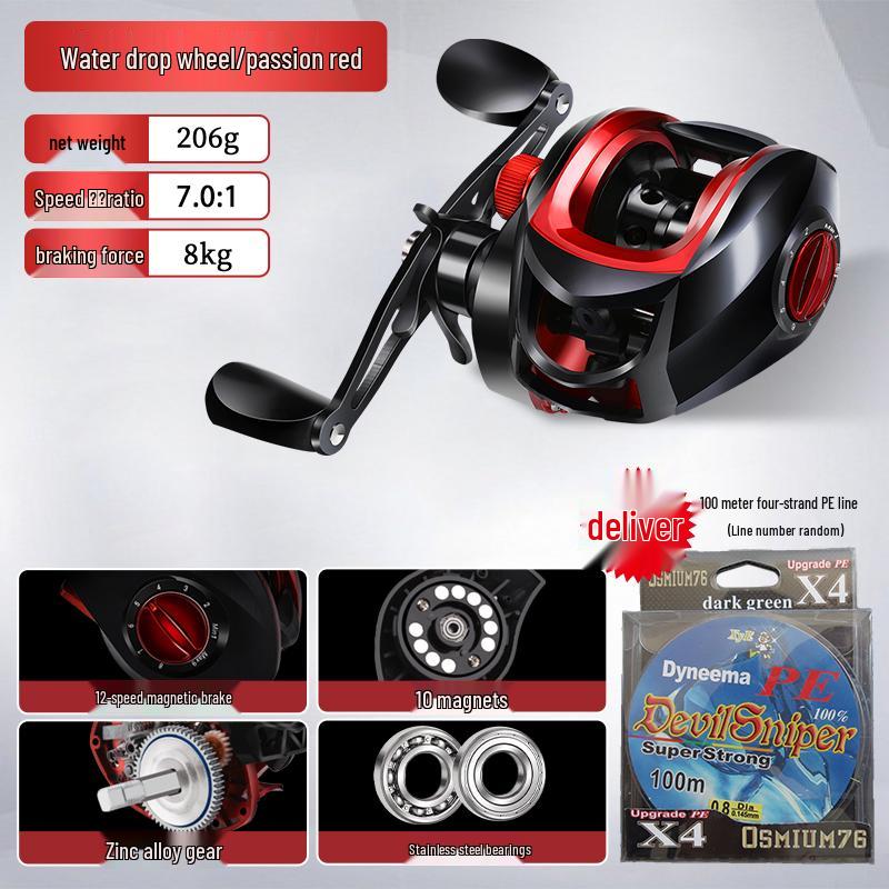 Full Metal Anti-Backlash Baitcasting Fishing Reel for Long Casts