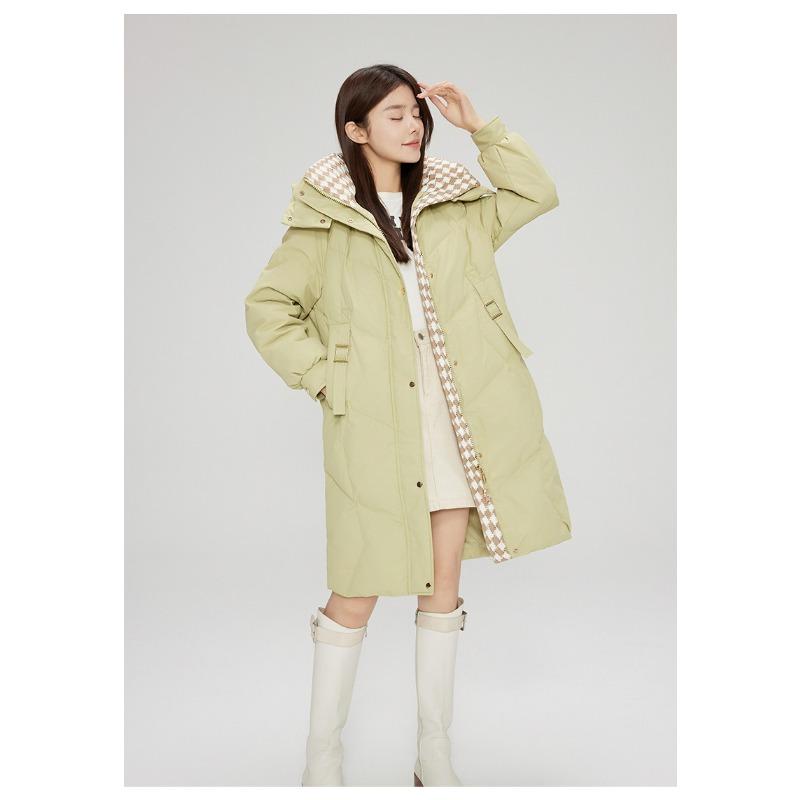 Women's Plus Size Cotton Clothing Winter Medium-length Over The Knee Waffle Thickened Cotton Jacket Tide Jacket