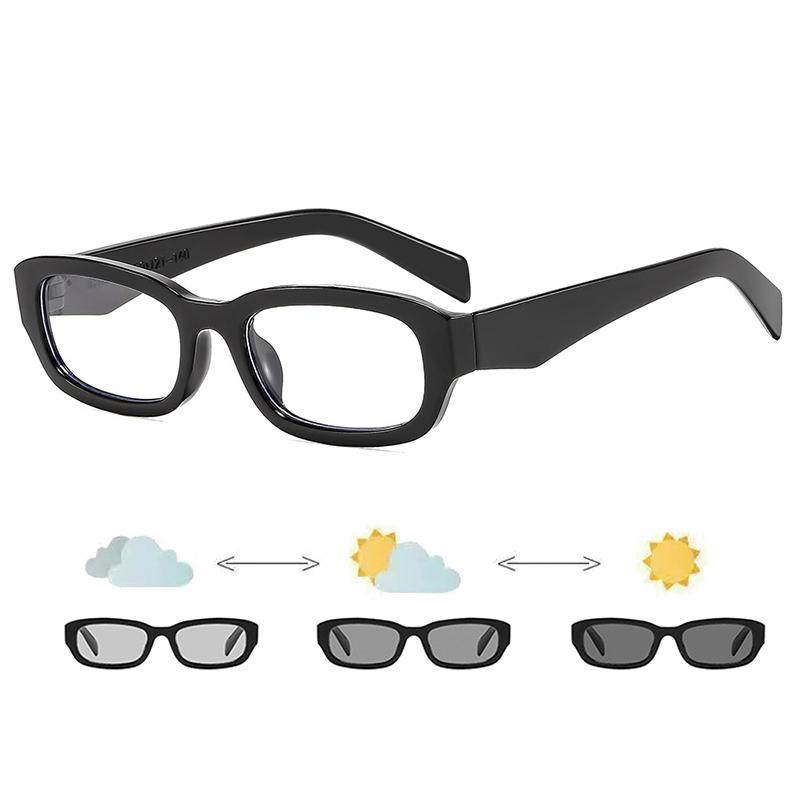 

Fashion Small Rectangle Photochromic Glasses Women Classic Changing Color Glasses Stylish Daily Decorative Eyeglasses