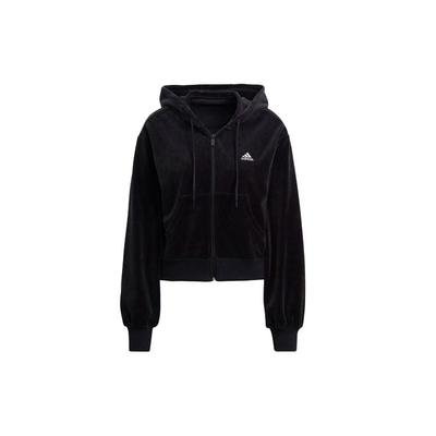 Crop Fz Trainings-Hoodie Damen Jacken Schwarz H25101