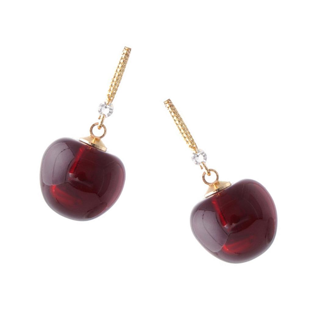 Sweet Cherry Earrings Fashion Dangling Jewelry Multifuntional Accessory Ear Jewelry for Collection and Daily Wear