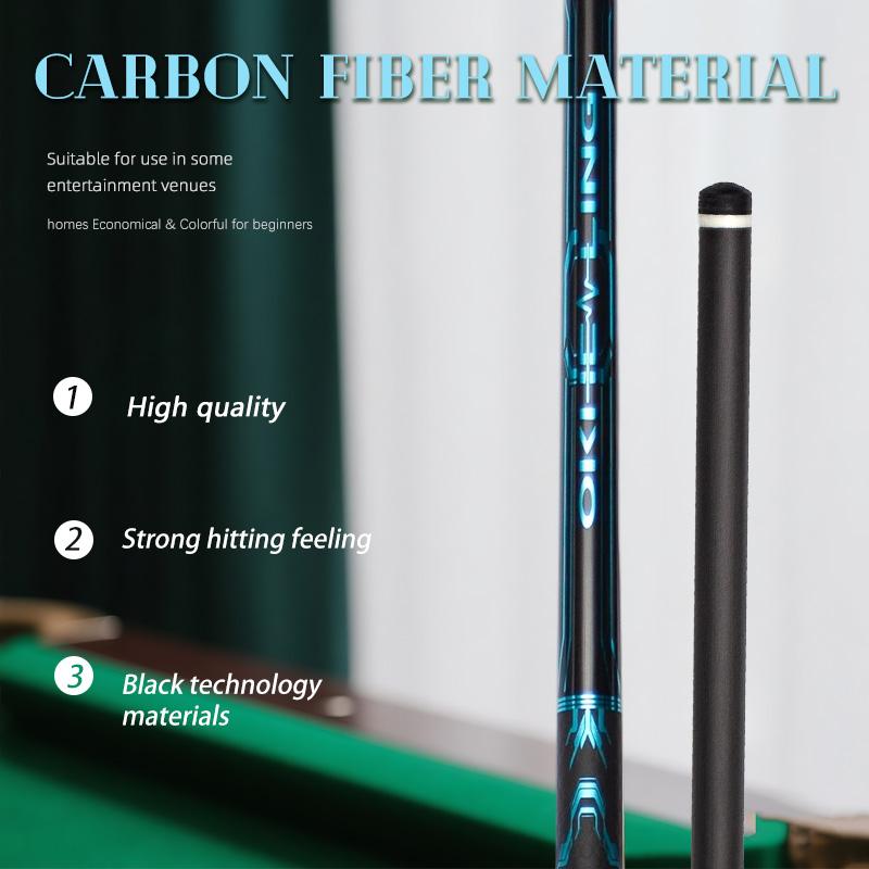 OKHEALING Carbon Fiber Pool Cue Stick Low Deflection Billiard Cue 11.8mm Tip, Radial Pin Joint 147cm/58inch Length 19oz Weight, Play Cue