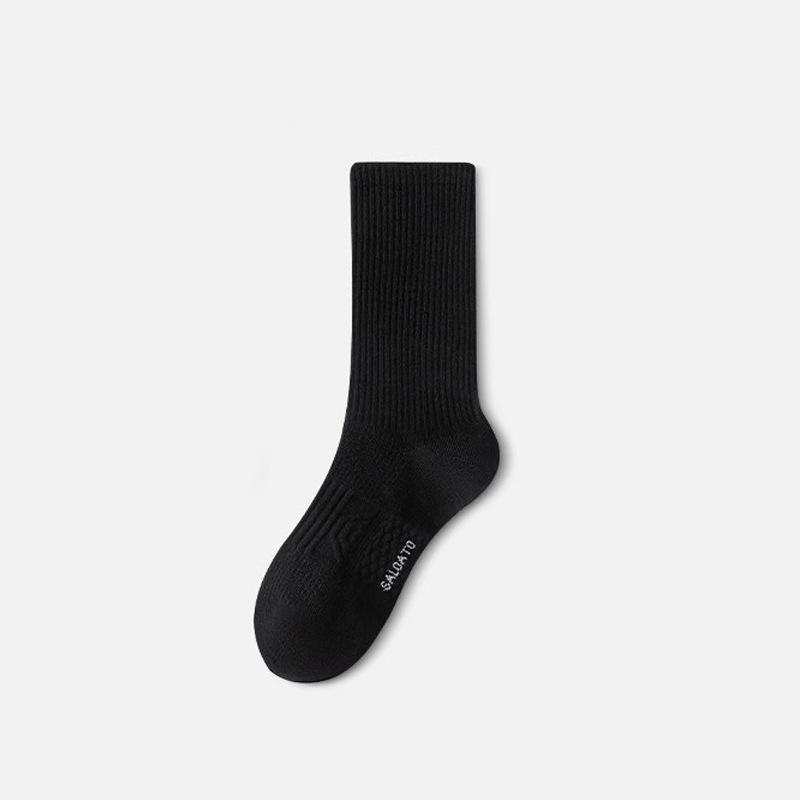 White Socks, Men's, Summer, Pure Cotton, Thin, Short Socks, Sweat Absorbing and Breathable, Sports Running, Teenagers, Basketball Mid Tube Socks