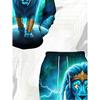 Men's Trendy Street Style Hooded Sweatshirt And Long Pants Set with Starry Lion 3D Print, Casual Sports 2pcs Set, Versatile Fashion Streetwear