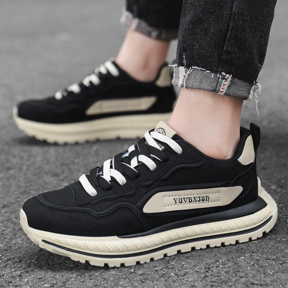 Little white shoes men's trendy shoes 2025 new spring breathable canvas shoes lightweight soft sole low-top sports and leisure shoes men