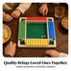 Four Sided Flip Number Board Game Sturdy Wooden Tile with Dice for Families, Casual