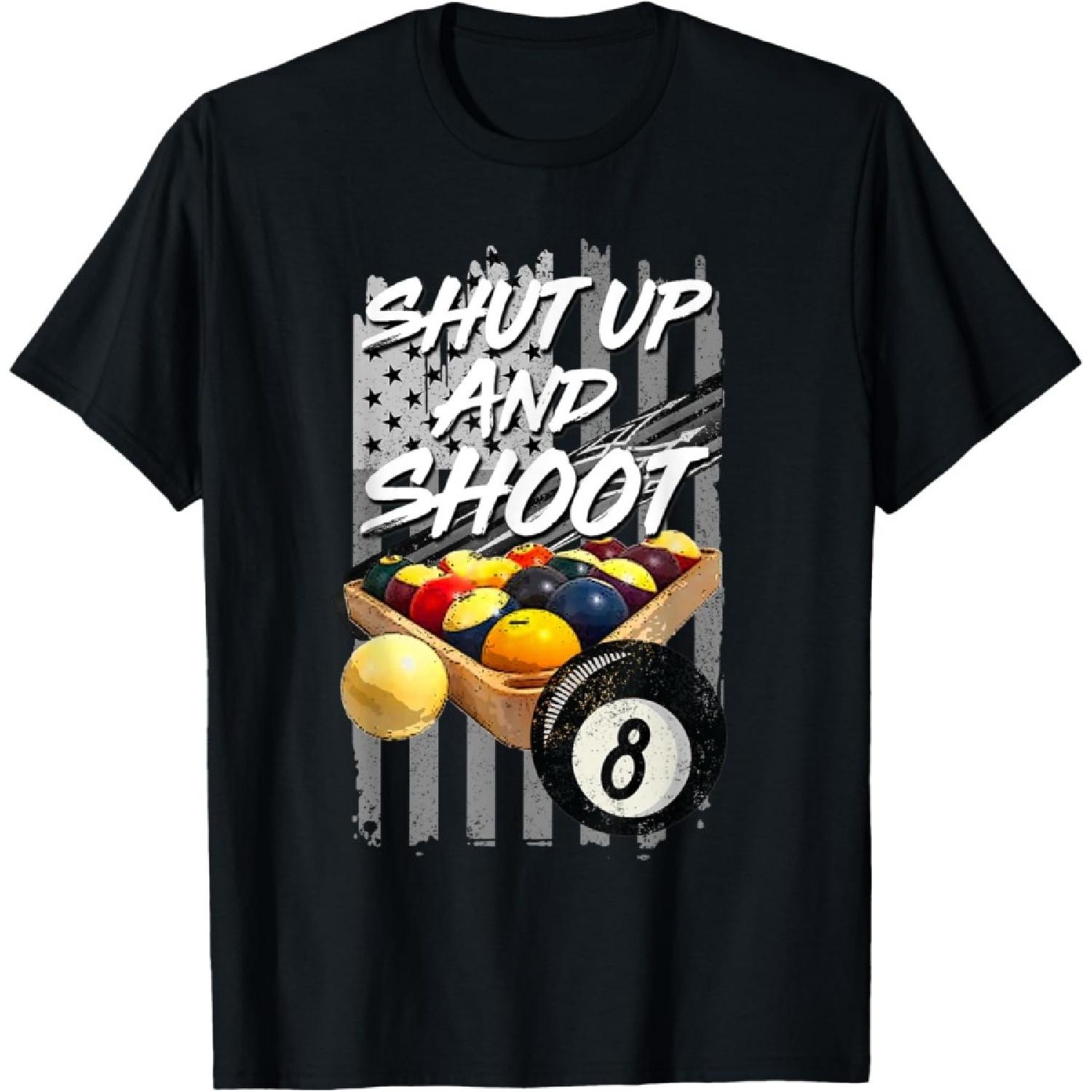 Shut Up and Shoot Billiard 8 Ball Pool Player T-Shirt1 XXXXXL чёрный 1670₽