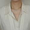 LAYOVV [Silver925] Ribbon Hook Choker Necklace