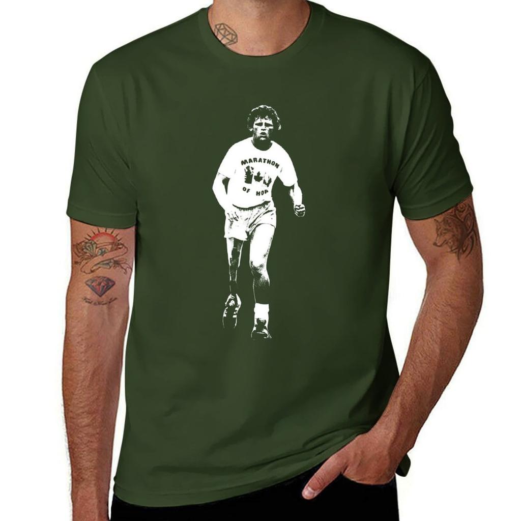 Terry Fox - Běž dál - Bílá šablona Základní tričko anime oblečení tričko pro muže