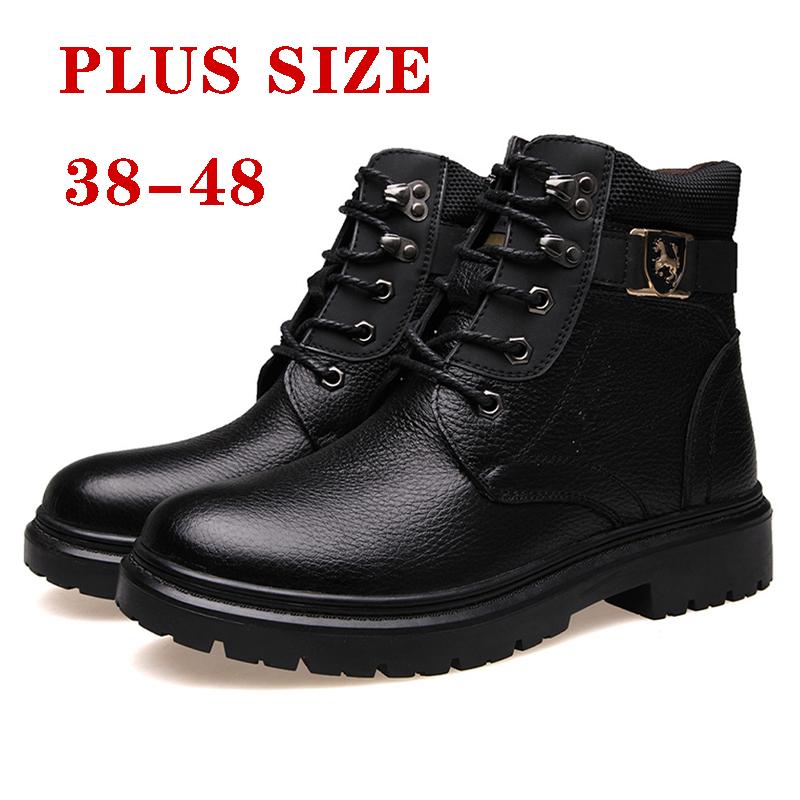 Buy High Quality Men's Leather Bandage Ankle Boots Snow Martin Boots at