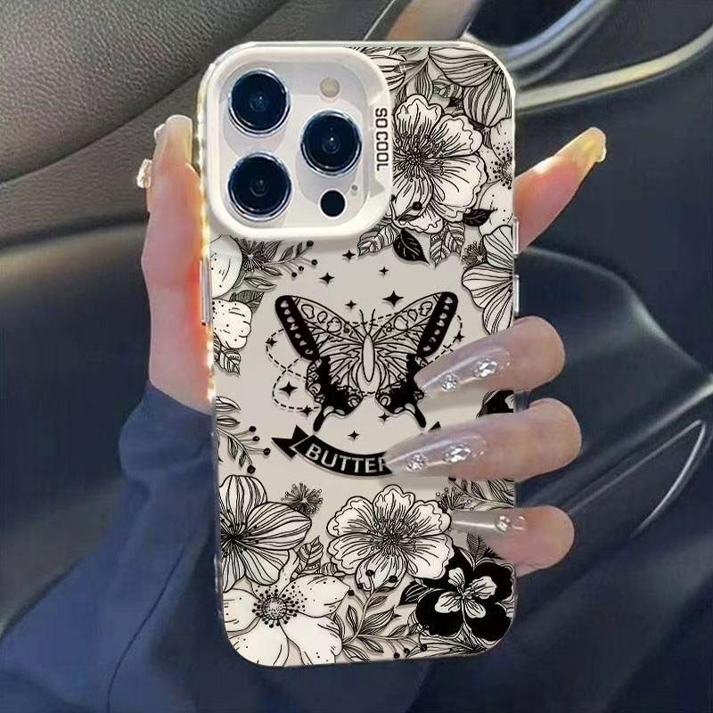 Creative Butterfly Flower Case for iPhone 14/15Pro/16/17 Air - Trendy and High-end Feel
