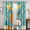 Merry Christmas Happy New Year Red Green Boy Window Curtains Blinds for Living Room Kids Bedroom Kitchen Door Home Decor 2Pieces