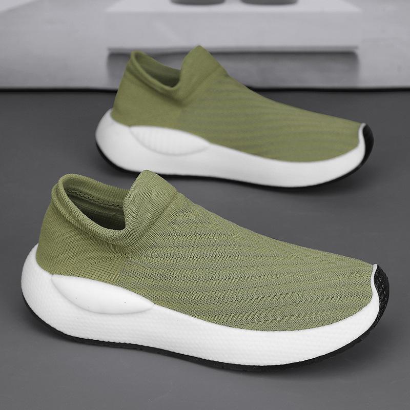 Casual Shoes Summer Fly-woven Breathable Sports Shoes Lazy Shoes Soft Sole Lightweight Socks Shoes