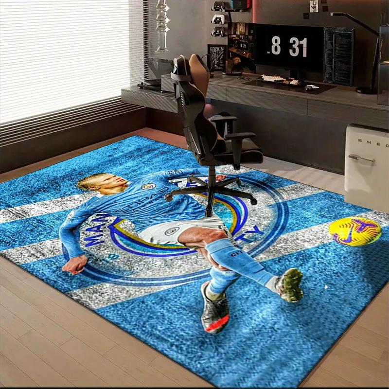 Haaland Football Player Rug Game Carpet, Floor Mat for Bedroom Living Room Entryway Rug, Home Decor Idea Gift for Christmas birthday