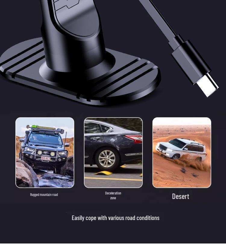 Magnetic Car Phone Holder with 15W Wireless Charger & Retractable Line, Rotating Stable Design