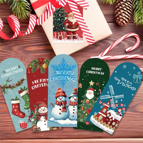 Christmas Greeting Card Set Foldable Cards with Stickers & Envelopes Handwritten Style Design Card for Holiday Wishes