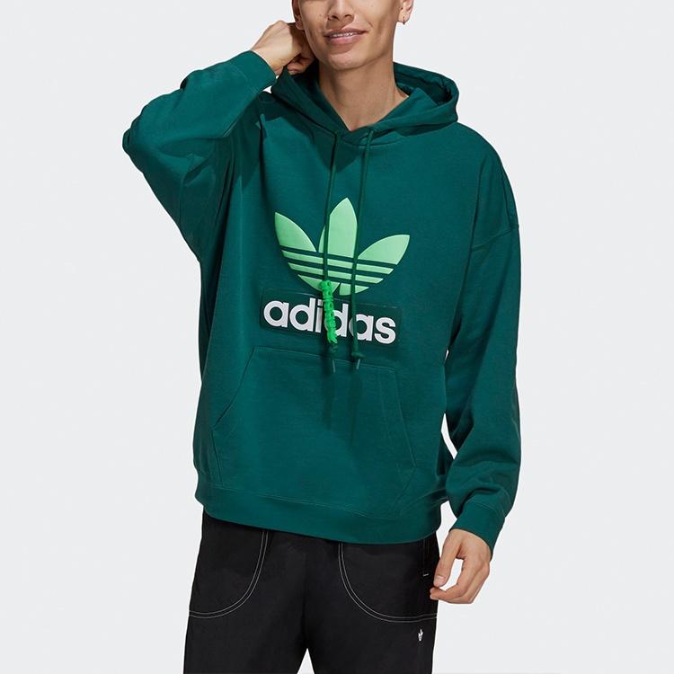 Men's Adidas Originals Big Trfl Contrasting Colors Logo Sports Forest Green H09351