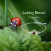 Ladybug Bracelet, Made of 925 Sterling Silver, Hypoallergenic, Ladybug Leaf Bracelet, Ladybug Accessory, Women's