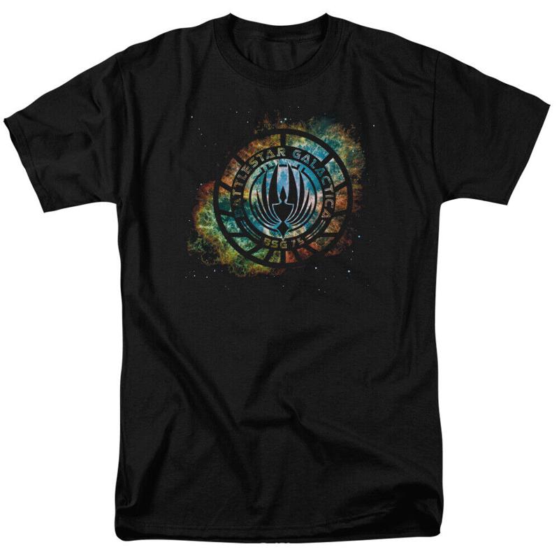

Battlestar Galactica Emblem Knock Out T Shirt or Sleeveless Tank to 6X - Men s Summer Cotton Graphic Tee S разноцветный