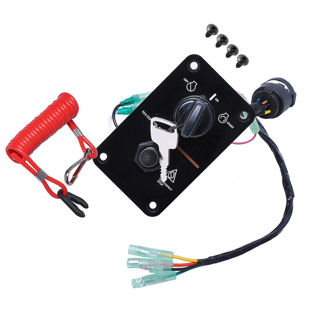 Outboard Single Engine Key Switch Assembly Panel Fits 704-82570-12-00