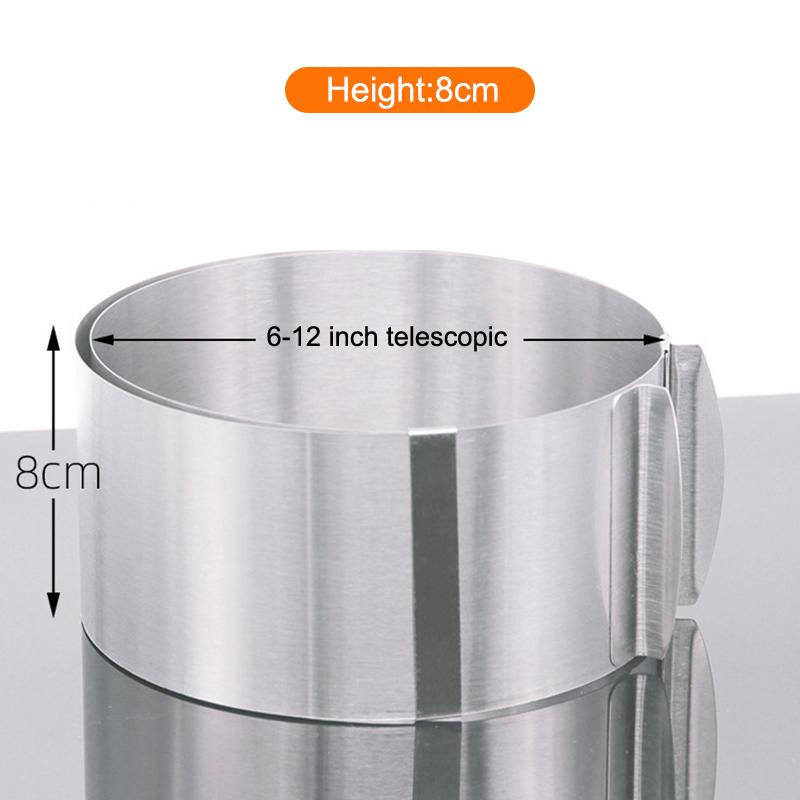 Adjustable Stainless Steel Cake Ring - 6-12 Inch Expandable Mousse Ring for Baking & Cake Decorating