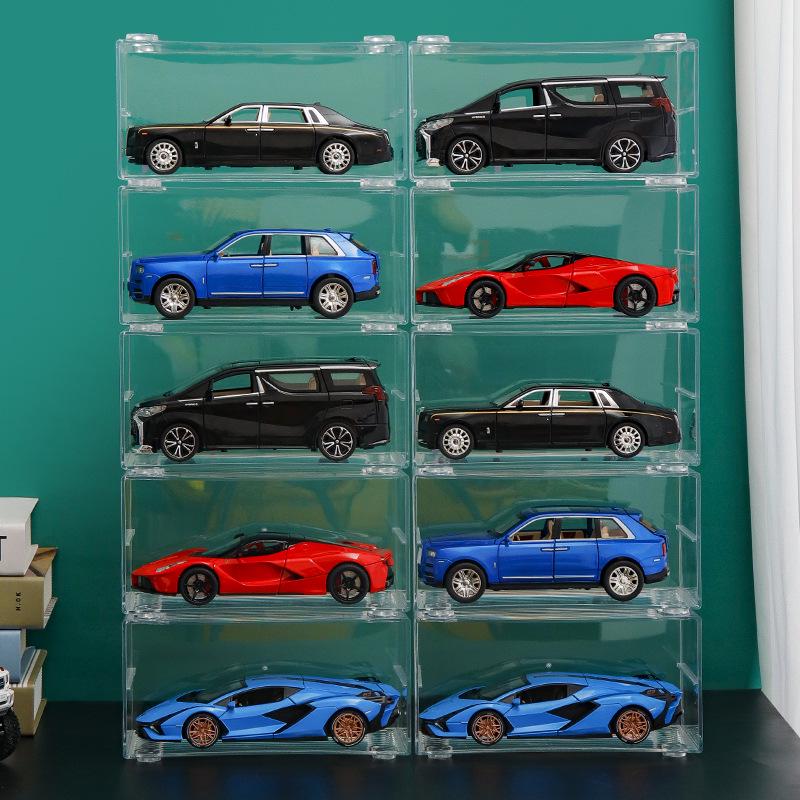 Transparent 1:24 Toy Car Display & Storage Box (Stackable)
