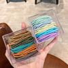 50Pcs Elastic Hair Ties No Damage Simple Stylish Ponytail Holders Thin Thick Hair Accessories for Girls
