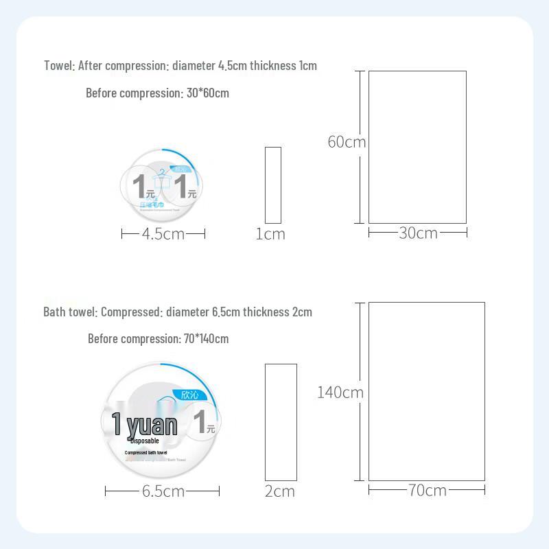 Xinqin Disposable Compressed Towel & Bath Towel Travel Set