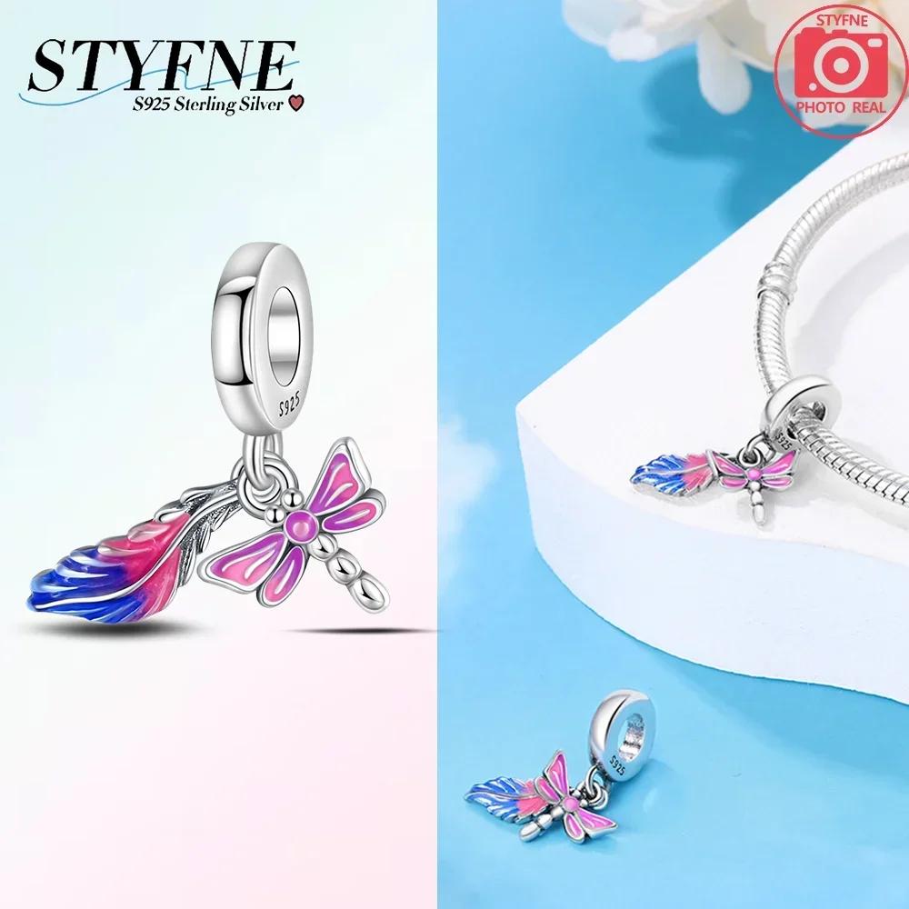 Elegant Colorful Wing Mask Leaves Feathers Pink Angel Original Beads Fit Bracelet Copper Women Diy Birthday Gift Accessory