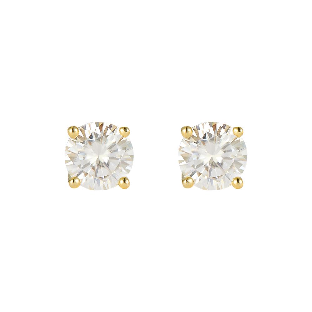 

Moissanite 14k Gold Plated Earring 925 Silver Round Hip Hop Mens Stud Earrings золотой