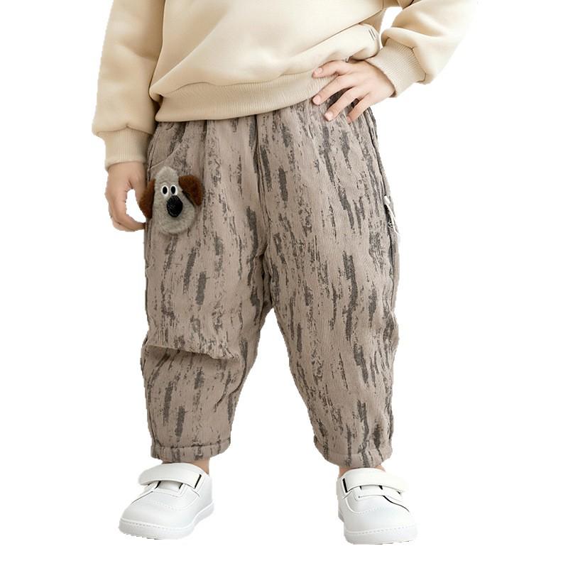Children's Thickened Quilted Cotton Pants - Stylish Warm Winter Clothing for Boys and Girls