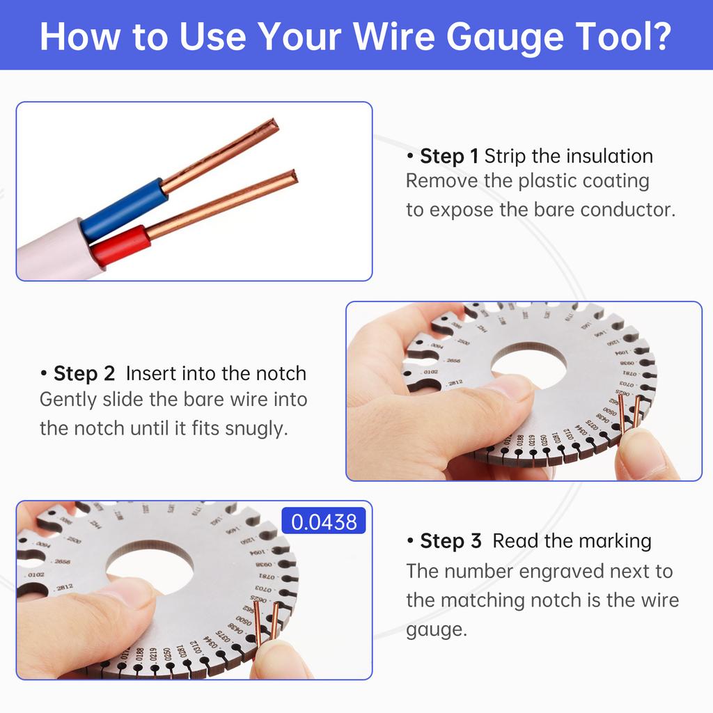 Stainless Steel Dual Sided Wire Gauge 4mm Thickness 0-36 Range Heavy Duty Precision Tool