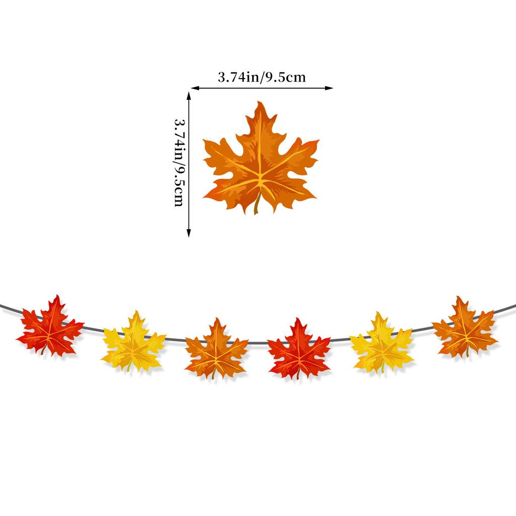 Thanksgiving Party Decoration Banner Harvest Festival Arrangement Turkey Pumpkin Maple Leaf La Flower