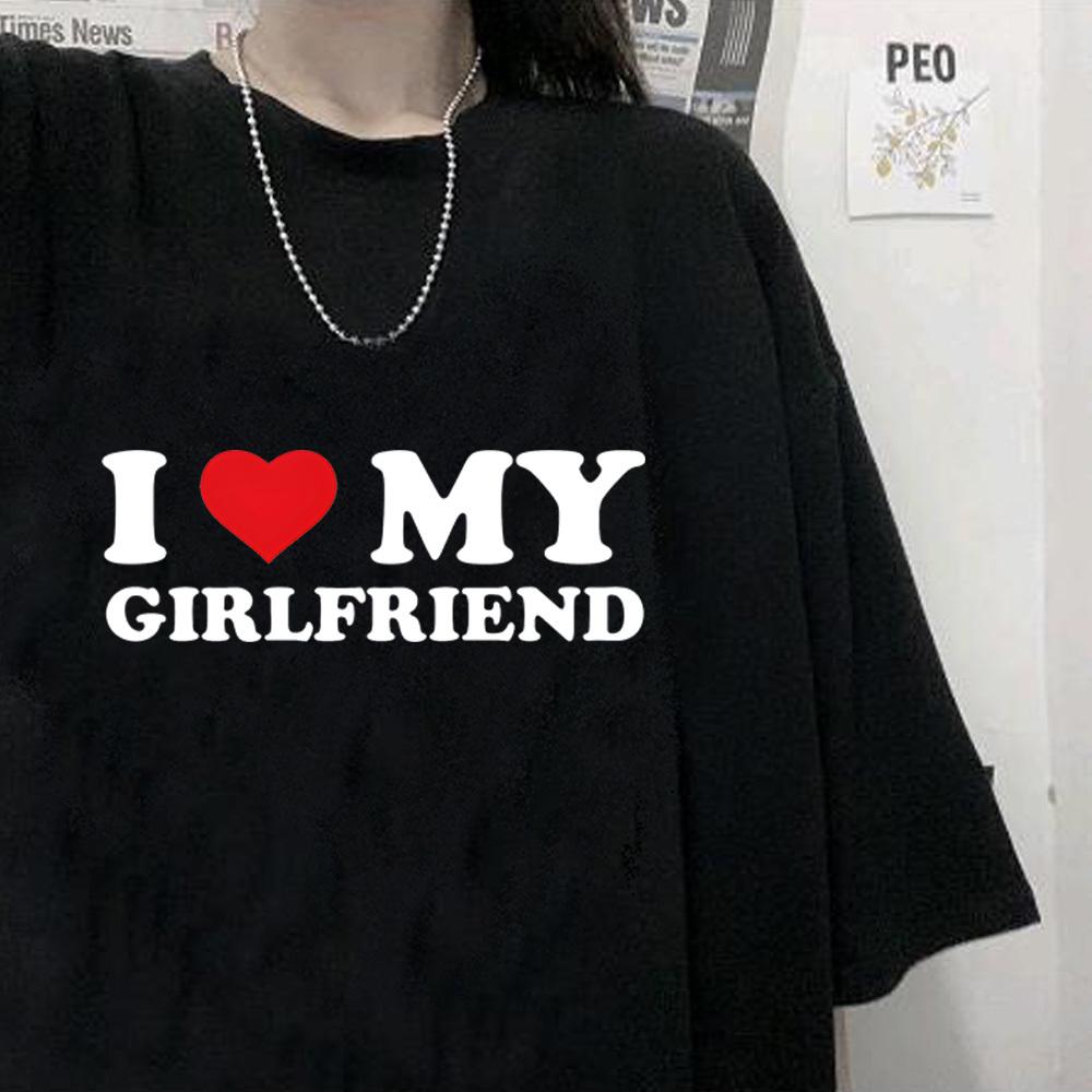 i Love My Boyfriend i Love My Girlfriend t shirt girl Graphic Punk Vintage Y2k Retro tshirt Gothic streetwear Graphic 2000s