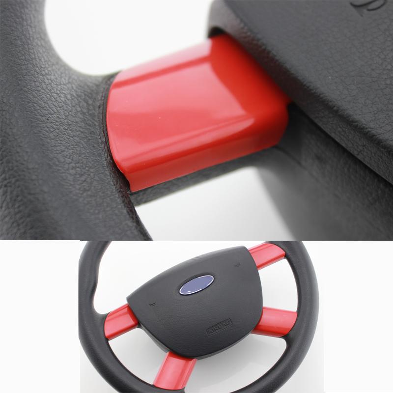 4Pcs/Set Interior Car Steering Wheel Panel Cover Trim Sticker for Ford Focus 2 MK2 2005 - 2011 Car-Styling Stickers Accessories