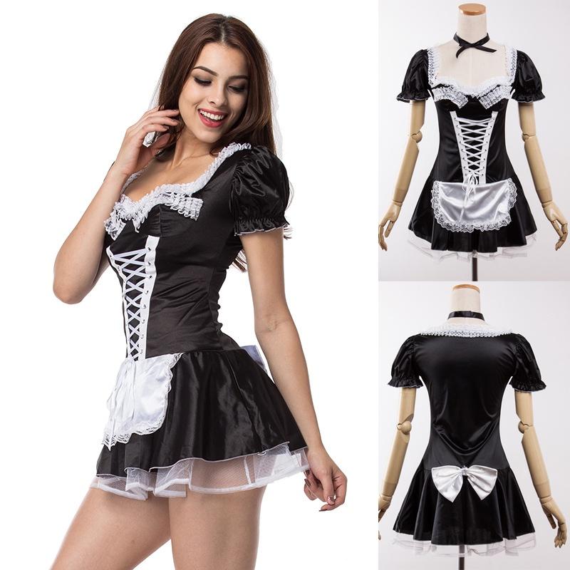 Lace Sexy Womens Costume Cosplay French Maid Servant Dress Outfit Halloween