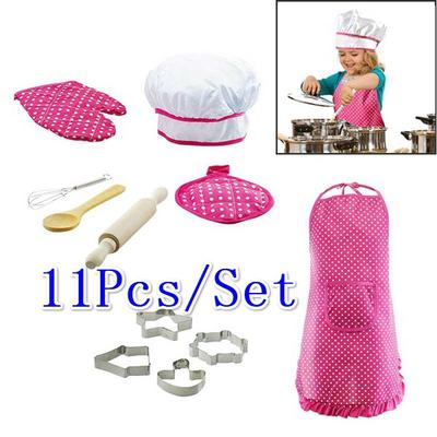 11 Pcs/Set Kid Cooking Play Kitchen Costume Role Play Kit