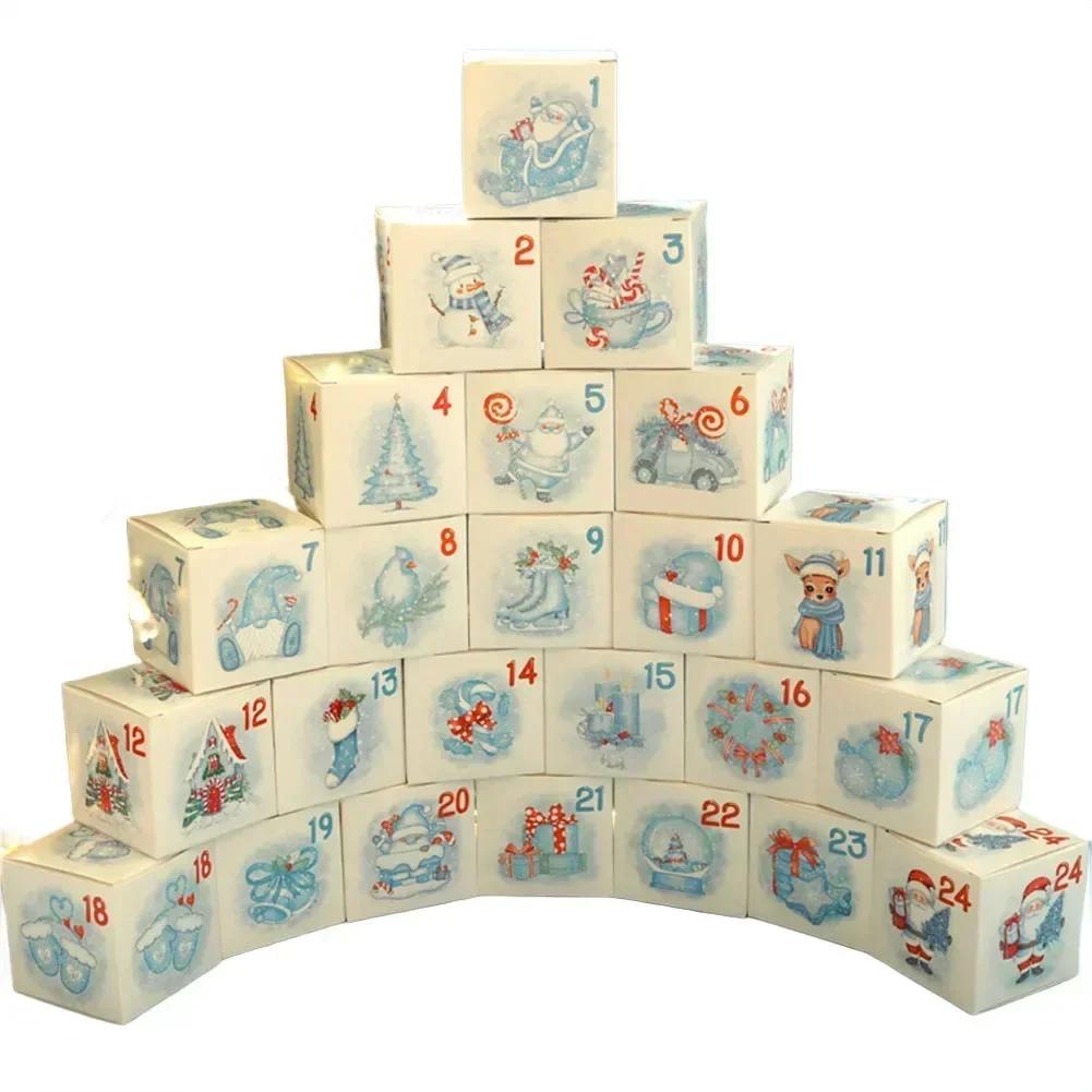 Holiday Packaging Advent Calendar Christmas Countdown Christmas-themed Patterns Customizable Packaging Decorative Boxes