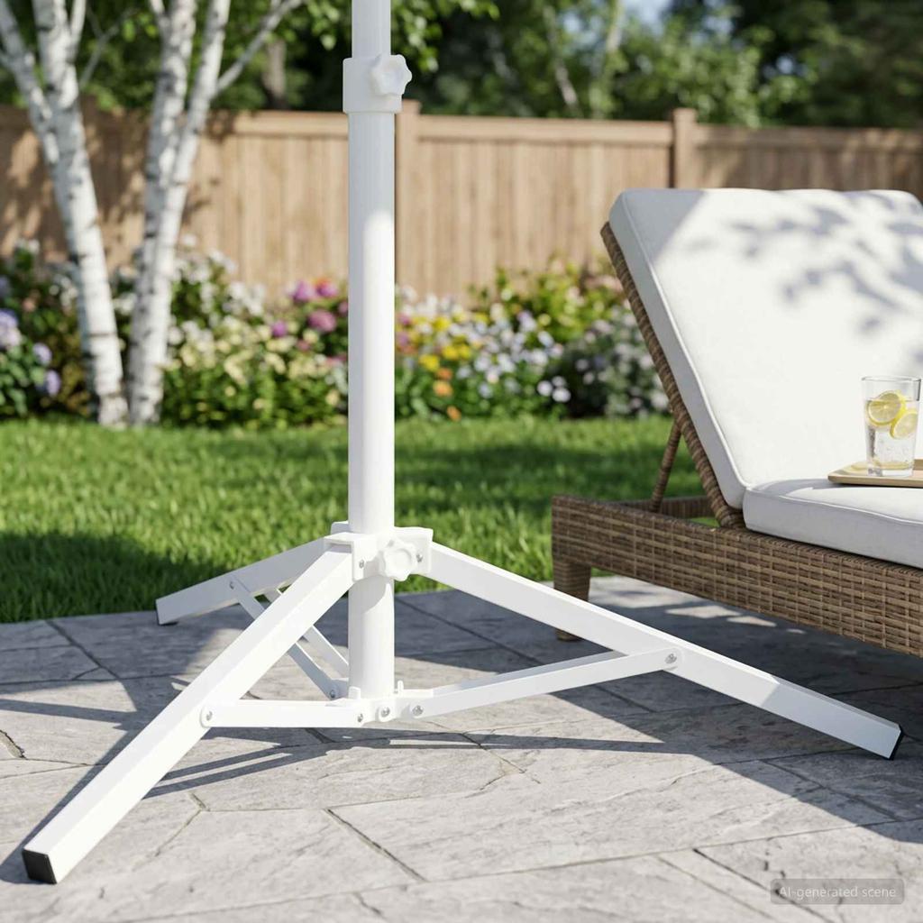 Parasol Stand White Steel for 25 32 Mm Pole