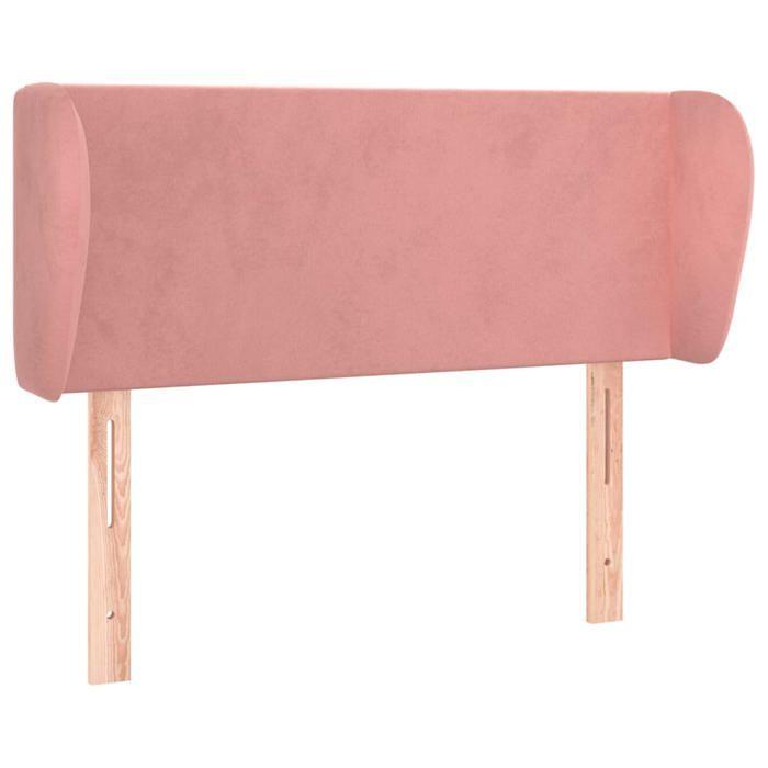 Tête de lit - Maison Exclusive - Avec oreilles - Velours rose - Hauteur réglable 83x23x78/88 cm