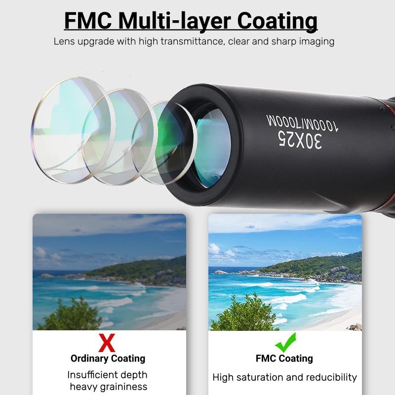 New Binoculars High Definition Monocular Telescope 30X25 Waterproof Portable  Zoom 10X Scope Travel Hunting Optics Scope