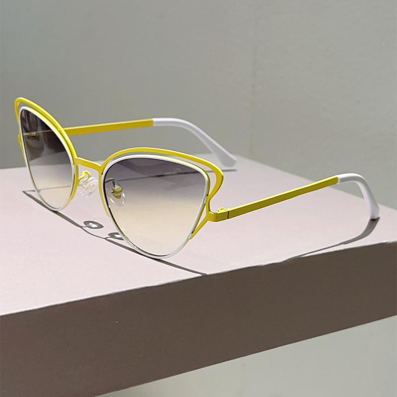 Butterfly Shaped Sunglasses Women Fashion Hollowed Rim Cat Eye Shades New Trendy Vintage Luxury Brand Design Sun Glasses