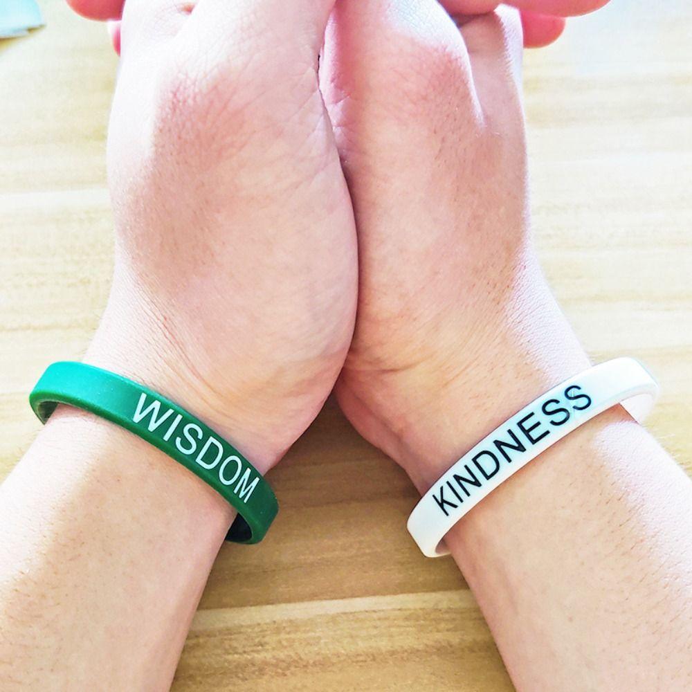 Printed Fun Motivational Wristbands Lettering Sports Bracelets  Kids Gift